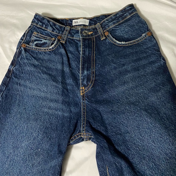 Zara mom jeans, dark blue. - Picture 4 of 4